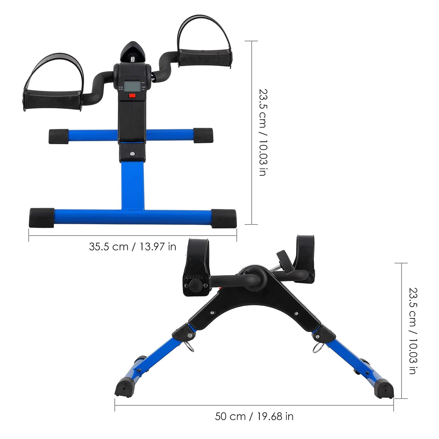 Folding Pedal Exerciser, Mini Exercise Bike Under Desk Bike Foot Pedal Exerciser, Foot Hand Cycle Portable Peddler Machine Bicycle Exerciser Arm Leg Exerciser While Sitting