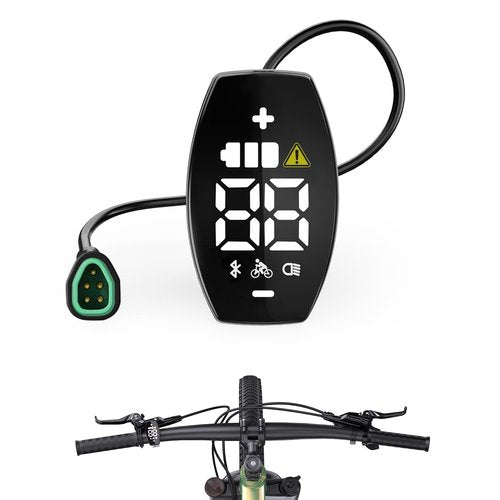 Varstrom VD03 Ebike Display - 1.5" Slim LED Screen for Bafang BBS01B/02B HD Mid Drives Kit(12-60V,CAN Protocol), IP67 Waterproof 0-9 Levels EBike Computer Display for 22.2mm Handlebar Electric Bikes