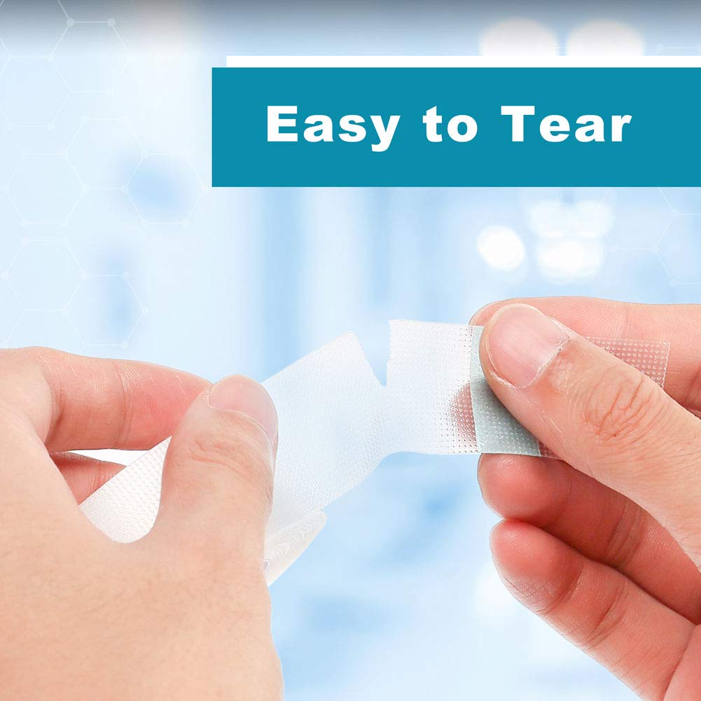 LotFancy Clear Medical Tape 1" x 10 Yd, 2 Rolls Waterproof Surgical Tape for Wound Dressing Care, Hypoallergenic First Aid Tape for Sensitive Skin, Latex Free & Transparent