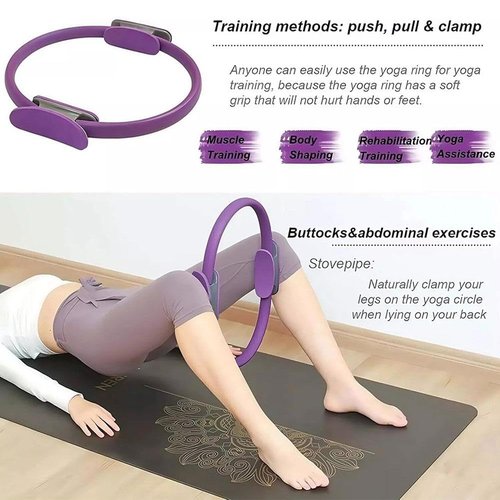 Pilates Essentials Kit for Women, 2025 New Betters-M- Pilates Rings Booty Bands Set, Yoga Ball 25cm Figure 8 Resistance Band Yoga Bands Portable Fitness Equipment for Stretching (Gray 1set)