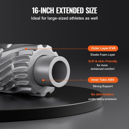 Happybuy Vibrating Foam Roller, 5-Speed Electric Massage Roller,16" Rechargeable Muscle Roller with 3 Vibration Modes,High Density EVA Foam Massager for Deep Tissue,Back Pain Relief,Exercise Recovery