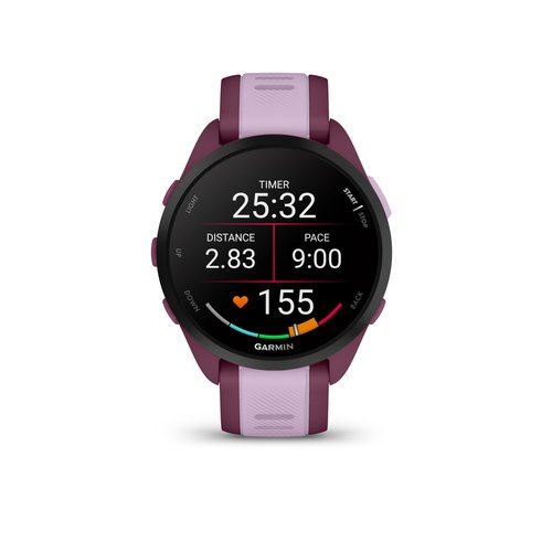 Garmin Forerunner 165 Music GPS Running Smartwatch, Fitness Tracker Smart Watch for Men and Women Bundle with Accessories - Berry/Lilac