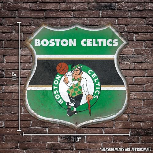 Milwaukee Bucks Rustic Metal Route Sign Basketball Sports Decor - Variation of Boston Celtics