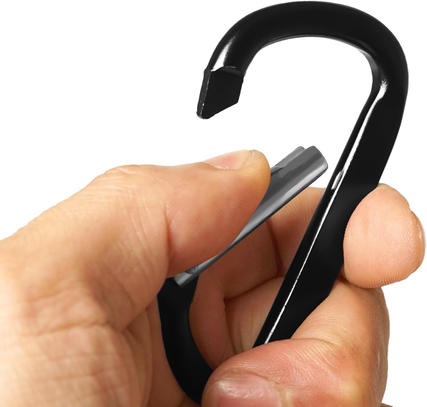 12PCS Aluminum Carabiner Clip - Carabeaner D Ring Shape,Spring Snap Key Chain Clip Hook,Keychain Clip,Multipurpose for Camping, Hiking,Backpacking or Other Outdoor Activities, Black.