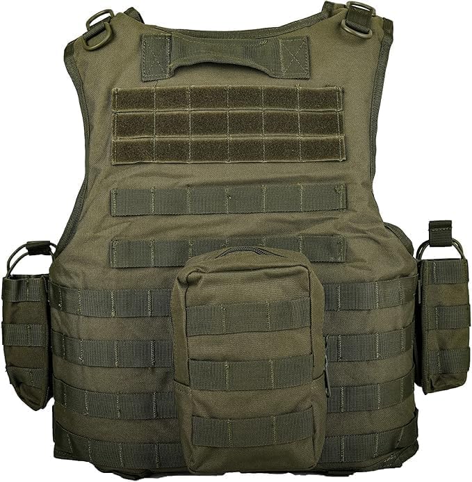 Green Tactical Adjustable Airsoft Vest with Pouches - Lightweight Outdoor Gear