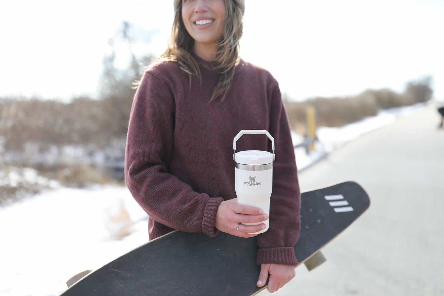 Stanley IceFlow Stainless Steel Tumbler - Vacuum Insulated Water Bottle for Home, Office or Car Reusable Cup with Straw Leak Resistant Flip Cold for 12 Hours or Iced for 2 Days, Cream, 20 OZ / 0.59 L