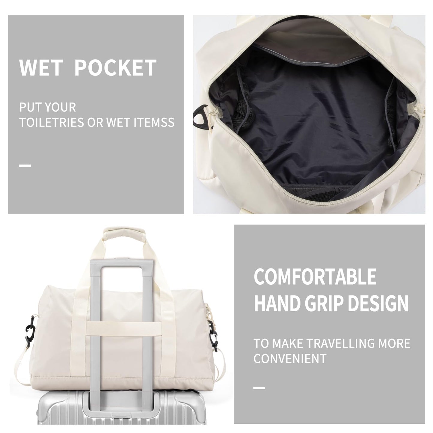 Travel Duffle Bag,Sport Gym Bag for Men And Women with Wet Pocket,Weekender Bag Carry On Tote Bags for Airplane