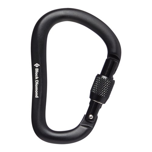 BLACK DIAMOND Rocklock Screwgate Locking Carabiner for Rock Climbing, Mountaineering, Rappelling, Work, Black