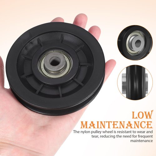 Mipcase 2pcs Heavy-Duty Nylon Bearing Pulley Wheel Replacement for Cable Pulley Systems Smooth Equipment Accessory for Gym Workouts