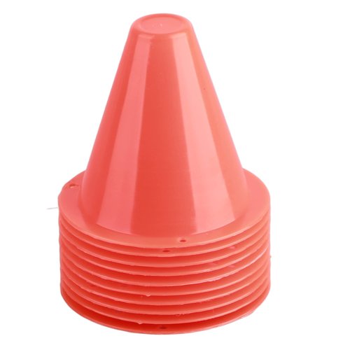 Yuecoom 10-Pack Football Training Cones, Bracket Accessories, Obstacle Marking Set (Orange)
