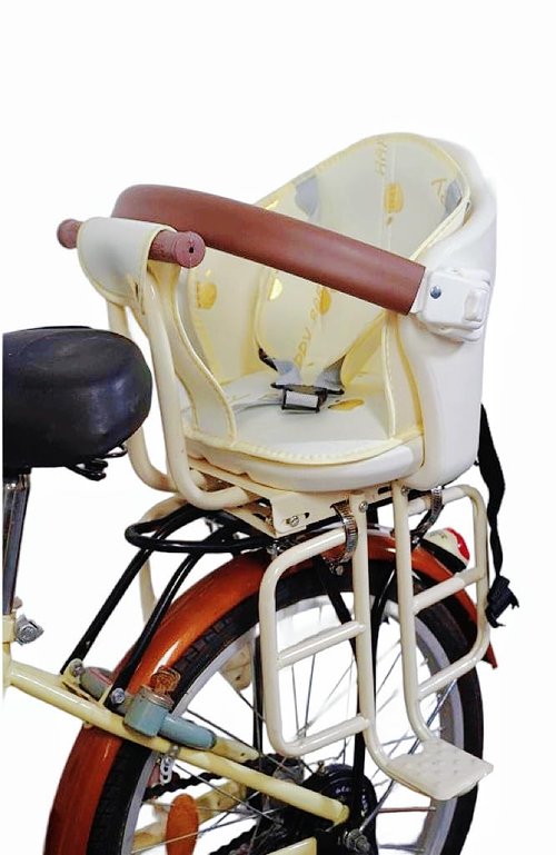 LHAUTE Rear Kid's Bike Seat,Rear Mounted Child Bike Seat Wraparound Attachment for Adult Bike with Armrest Harness and Pedals,Toddler Bike Seat for Child Ages 6 Months to 6 Years(Up to 110lb)
