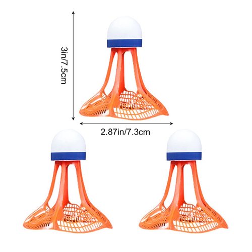 CAQYPVH 3X Windproof Badminton Badminton Shuttlecocks Wear Resistant Stable Sports Training Badminton Balls for Garden, Orange