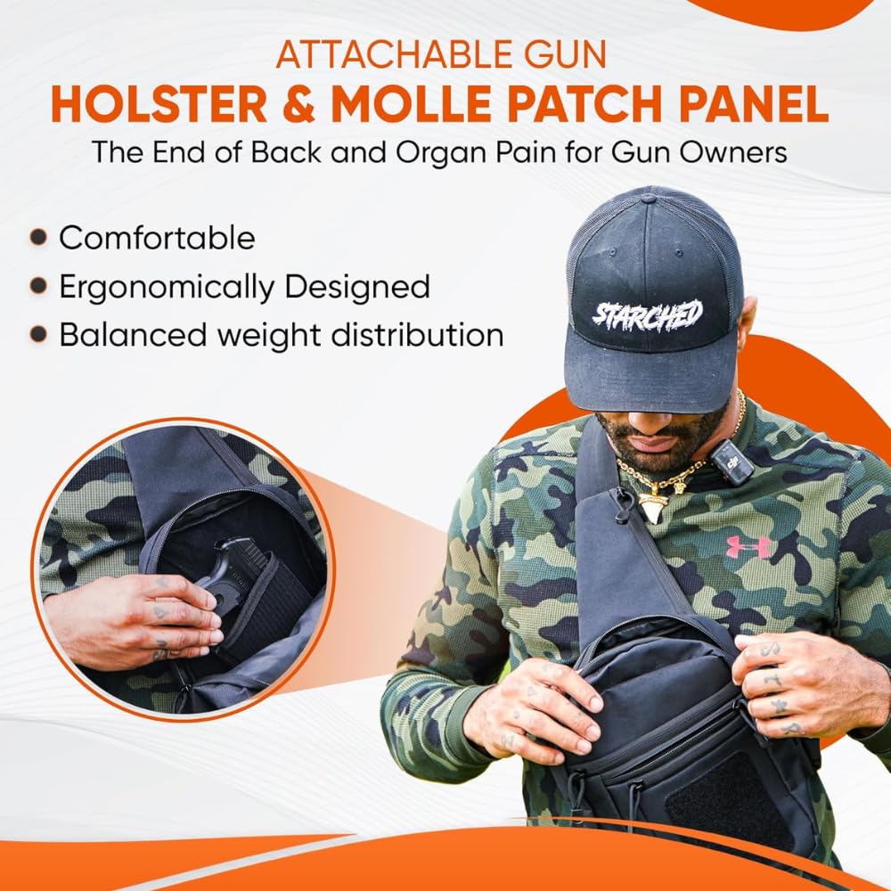DINOSAURIZED Raptor Sling Bag Right Hand Tactical EDC Pack with Holster