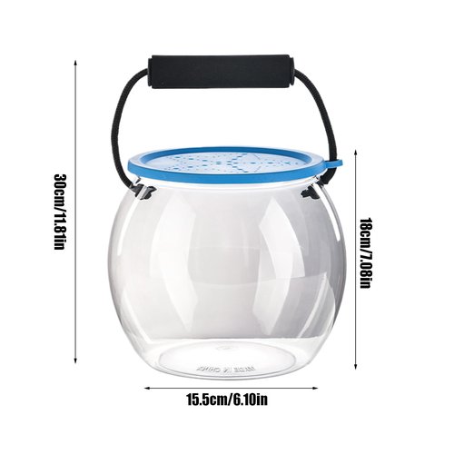 Catch and Release Plastiic Beach Aquarium Kit - Fish Travel Container | Fish Transport Container | Transparent Bait Buckets for Fishing | Leak-Proof Storage Box for Beach Seine Netting Live Bait