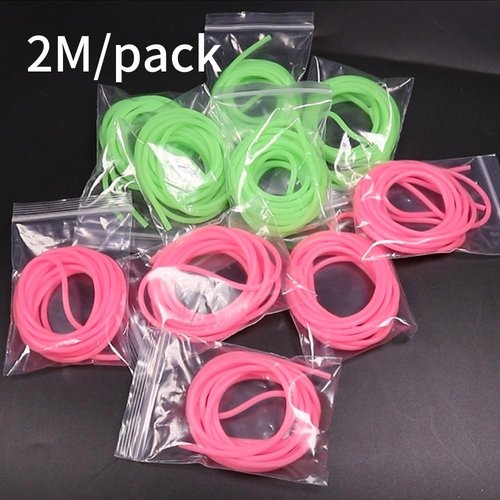 drain hose For Fishing Glowing Rubber Tubbing Rig Making Glow Tube Fishing Accessories Green Pink 3mm Soft Luminous Silicone Tube 2 meter pack water pump (Color : 2 packs mix)