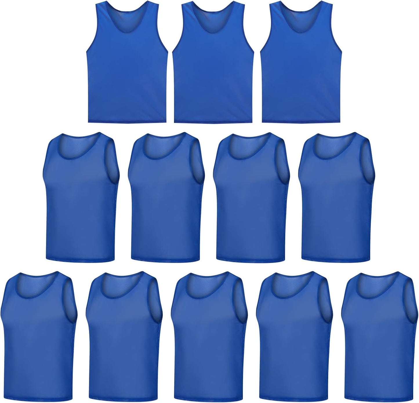 12 Pack Scrimmage Vest/Team Training Jerseys/Sports Pinnies/Practice Jerseys/Soccer Bibs with Carry Bag