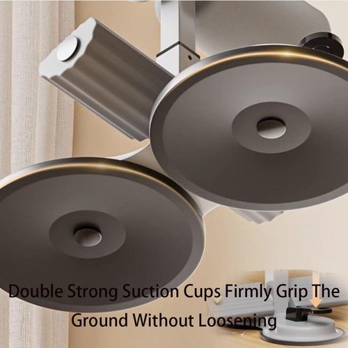 Ab Training Auxiliary Device, Double Suction Cup Adjustable Home Sit-Up Exercise Equipment, Multi-functional Fitness Equipment for Home & Gym (double suction cup + double rod + tension rope(black))