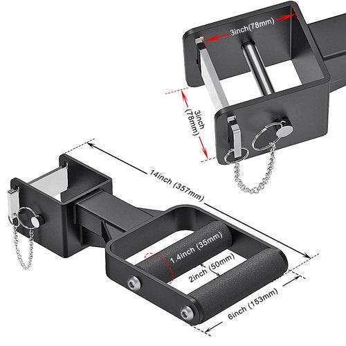 Kipika Y-Shaped Dip Bar for Power Cage with 5/8" or 1" Hole - Dip Bar Attachments for Home Gym - Heavy Duty Power Rack Attachments - Squat Rack Accessories for Strength Training (For 3" x 3" Power Rack with Foam Grips)