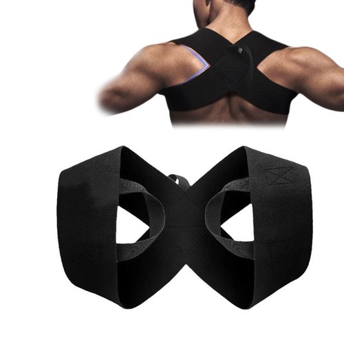 OLITE Fitness Heavy Shoulder Straps – Bench Press & Shoulder Training Assist Straps, Chest-Opening & Back-Straightening Support, Posture Corrector for Hunchback, and Fitness Training (Black, X-Large)