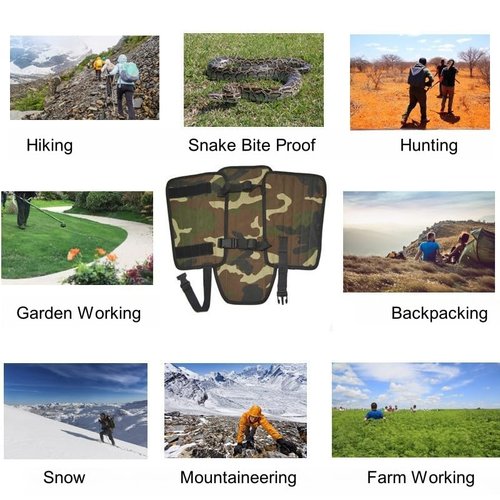 Ykyjch Snake Gaiters for Hunting Hiking Boots Waterproof Leg Protection Guards with Adjustable Buckle Fit Men Women Military Green Camouflage Snake Bite Resistant Leggings Chaps