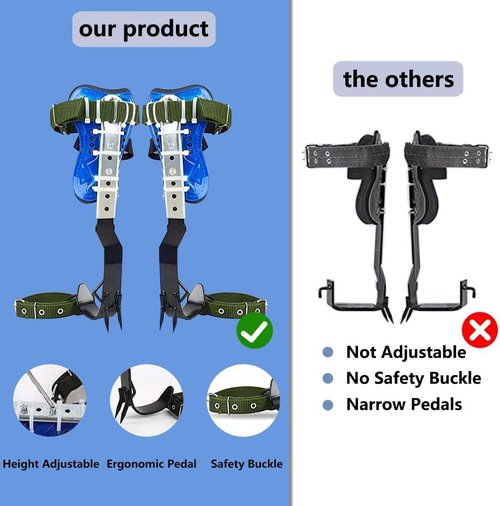 MYCGJH Tree Climbing Spikes Set, Adjustable Tree Climbing Gear Tree Climbing Tool with Non-Slip Pedal for Picking Fruit, Indoor and Outdoor Sports