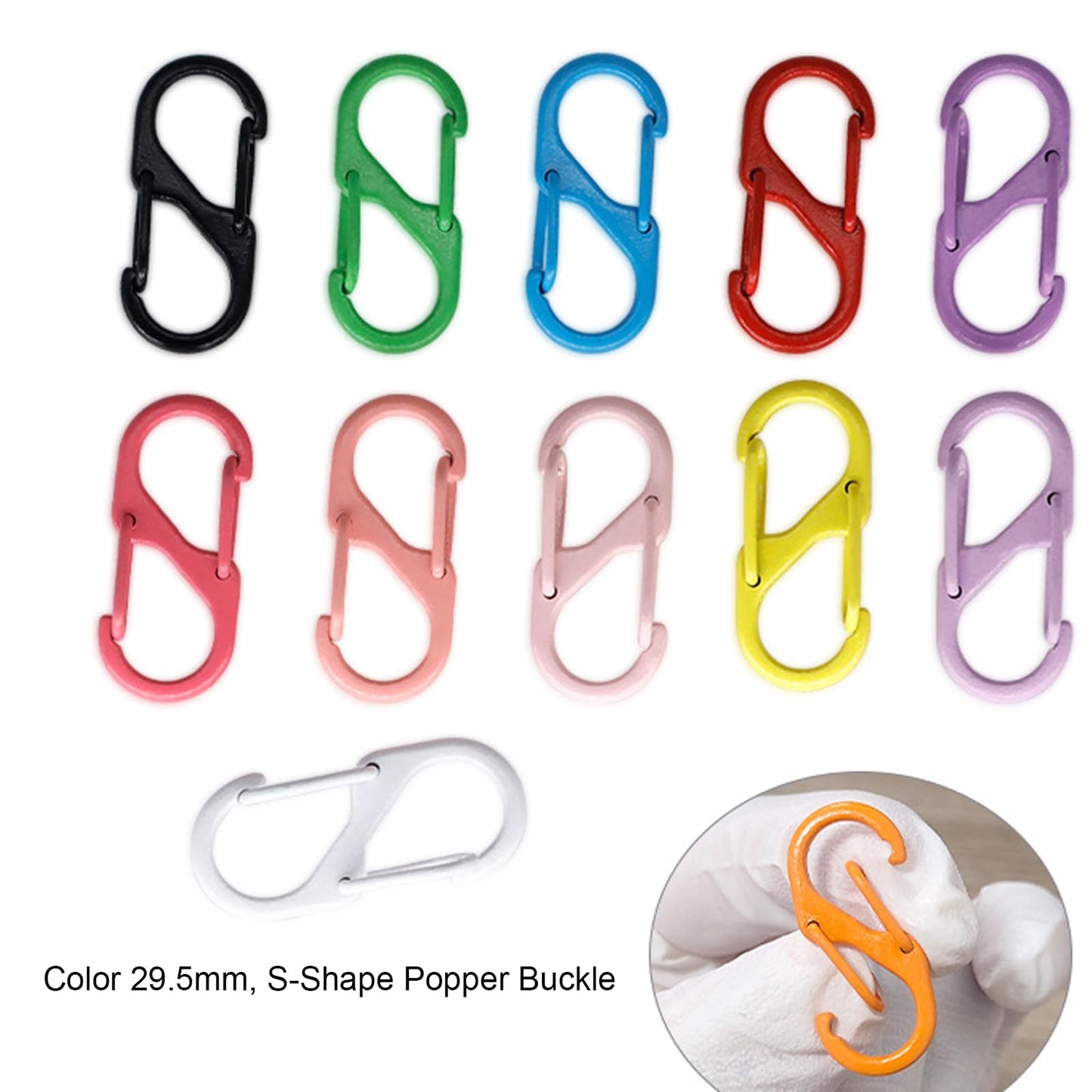 16PCS Colorful Double Opening Lobster Clasps S Lock Chain Shortener Set Keychains Extender Connector for Jewelry Making Kit Metal Necklace Clips Bracelet Closures DIY Craft Clasp Carabiner