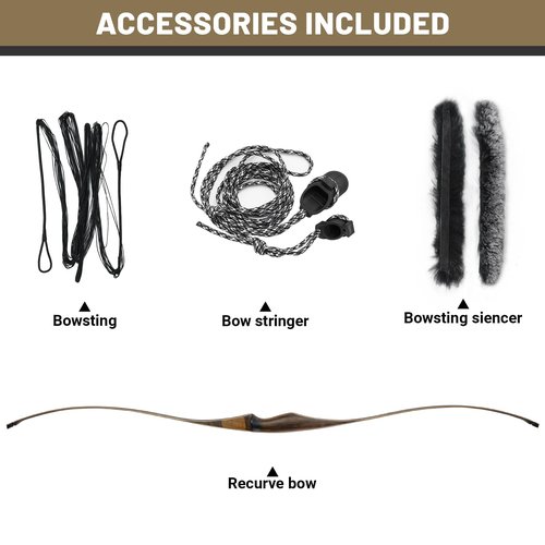 HANDBAIGE 52 Inch Traditional Longbow for Adults Archery Wooden Longbow Handmade Long Bow for Hunting Right Hand Bow Kit (25lbs)