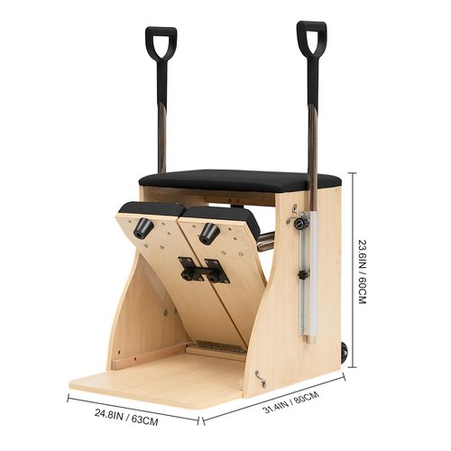 Apdale Pilates Chair, Split-Pedal Stability Pilates Chairs with Handles, Yoga Fitness Trainer Pilates Wunda Chair Pilates Chair for Home Workouts Gym