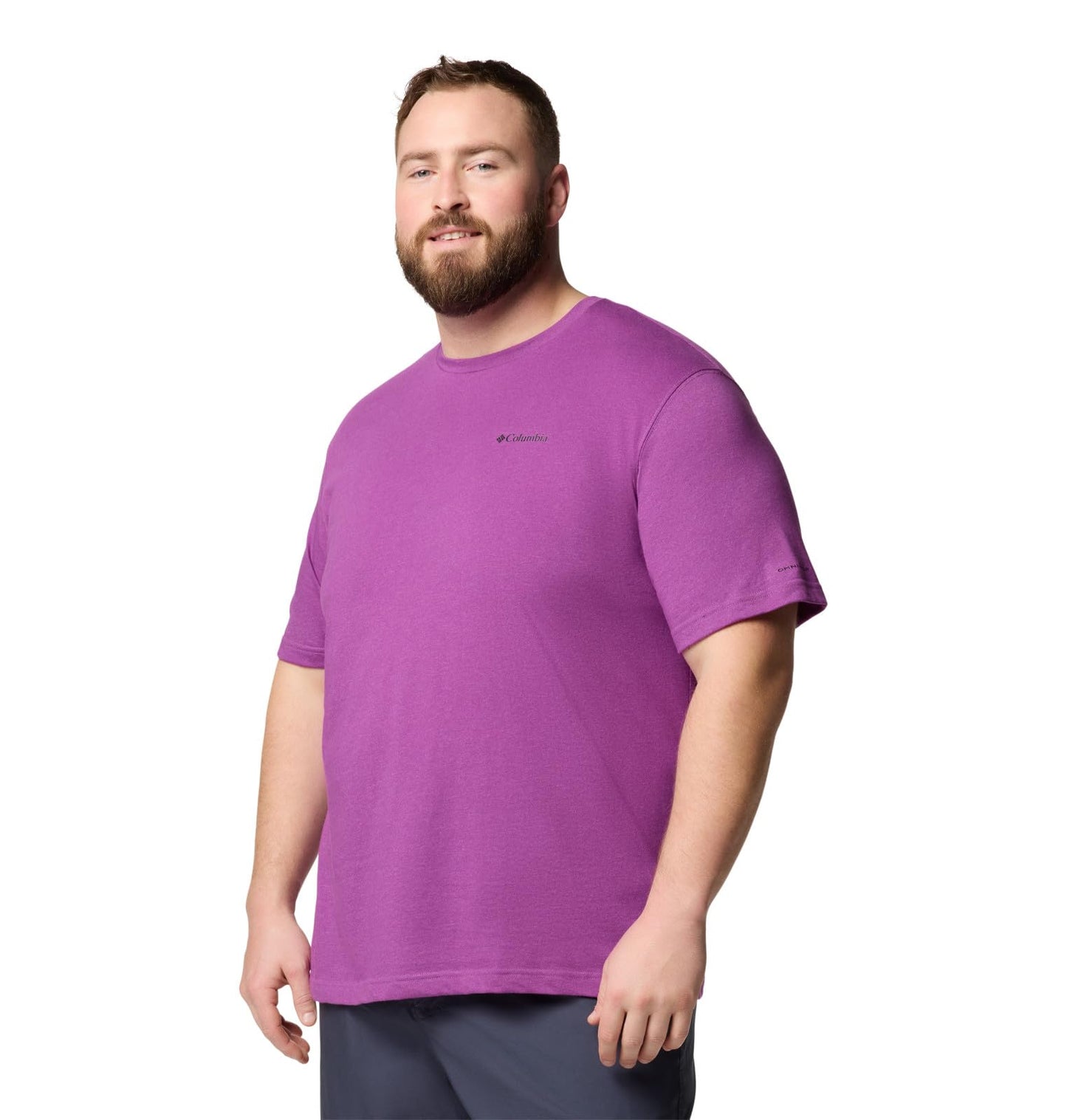 Columbia Mens Thistletown Hills Short Sleeve T-Shirt, Razzle Heather, 1X