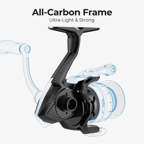 Piscifun Carbon XT Spinning Reels, Light to 6.6oz, Carbon Frame and Rotor, 22LBs Max Drag, 8+1 Shielded BB, 5.2:1 Gear Ratio, Smooth Powerful Freshwater Spinning Fishing Reel, 2000