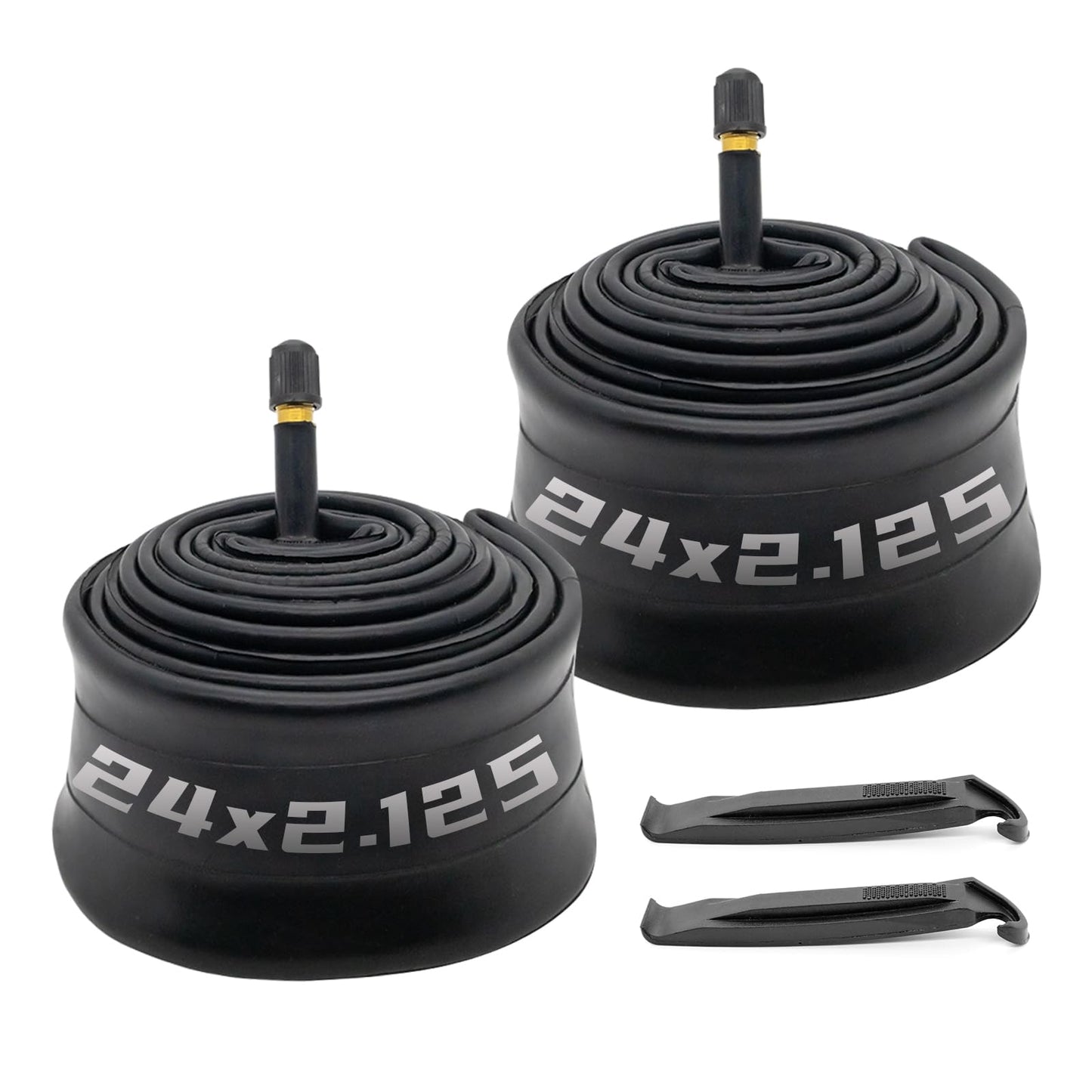 2pcs Heavy Duty 24x2.125/2.40 Bicycle Inner Tubes 24x1.95 24 inch Bike Tubes