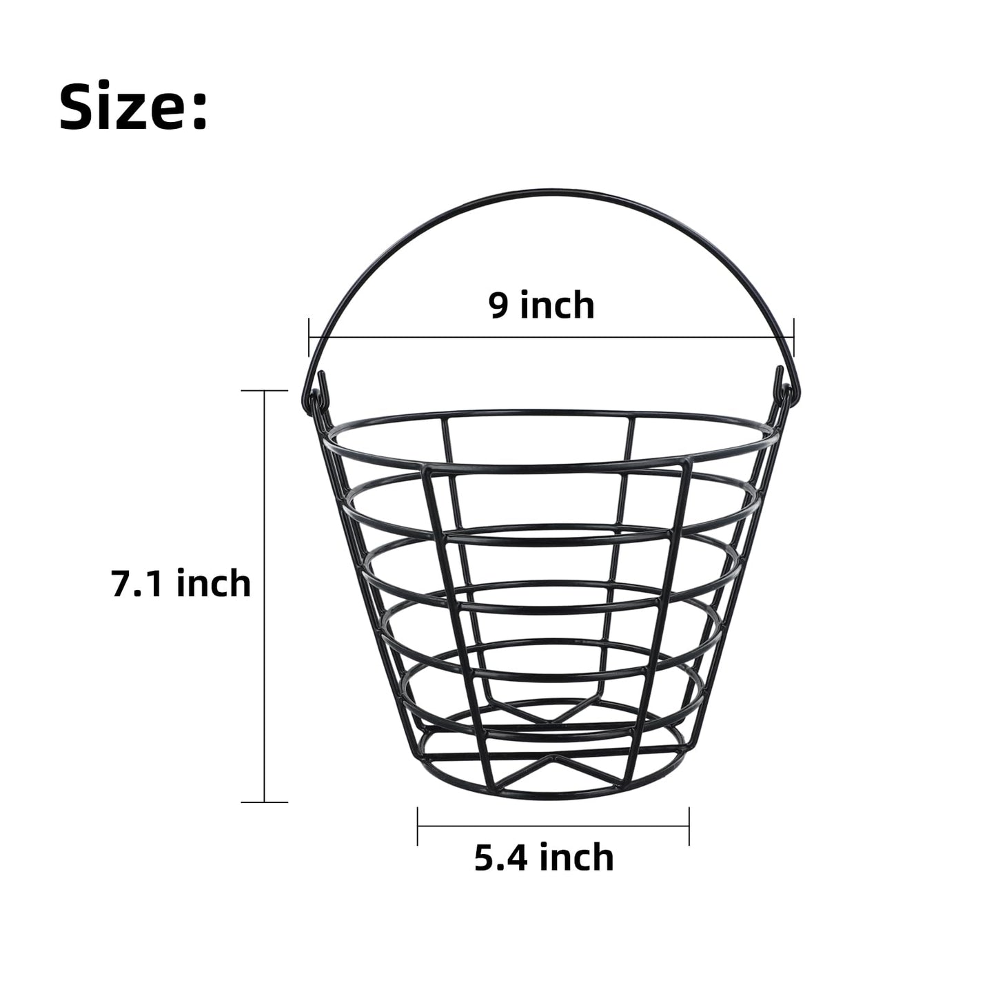 Roykaw Golf Ball Basket Bucket Container for 50 Balls,with Handle,Built to Last/Easy to Organize