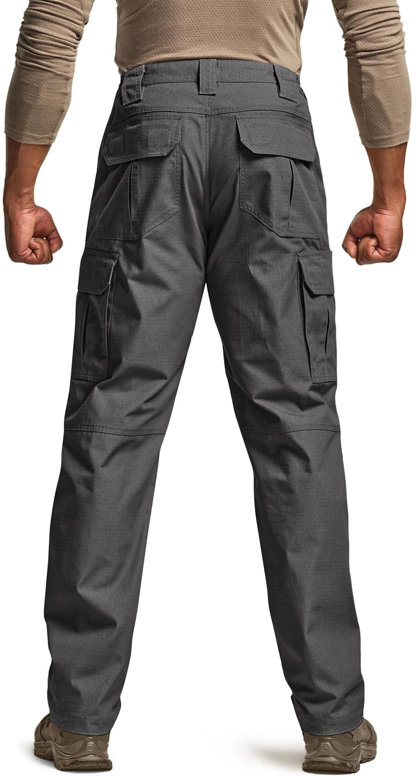 CQR Men's Tactical Pants, Water Resistant Ripstop Cargo Pants, Lightweight EDC Work Hiking Pants, Outdoor Apparel, Raider Charcoal, 30W x 30L