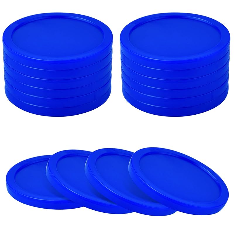Blue 12 Pack 2.5" Air Hockey Pucks – Heavy 12g Replacement Set for Home Tables
