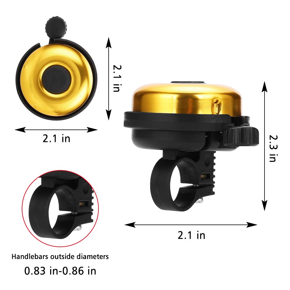 Accmor Classic Bike Bell, Aluminum Bicycle Bell, Loud Crisp Clear Sound Bicycle Bike Bell for Adults Kids