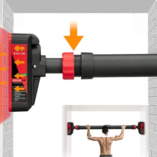 Adjustable Pull Up Bar for Doorway - Upper Body Workout Training Bar with Locking Mechanism, No Screw Installation, Portable Design, Max Load 440 Lbs, Fits 27.2"-36.2" Width for Upper Body Training, H