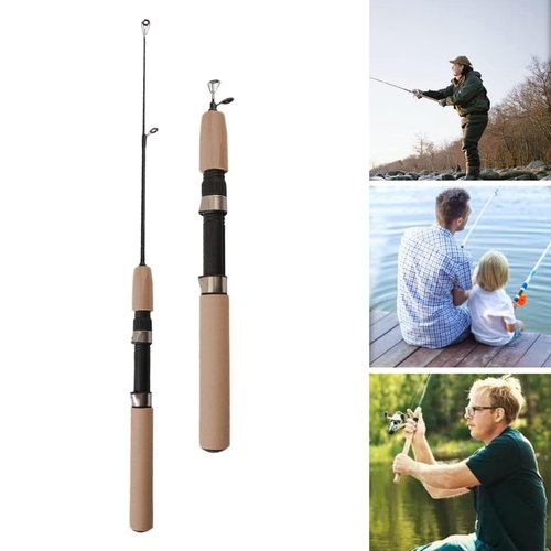 cdar 55/65/75CM Telescopic Ice Fishing Rod with Sponge Foam Handle Fishing Pole Trout Walleye Perch Fishing Rod Winter Fishing 75cm