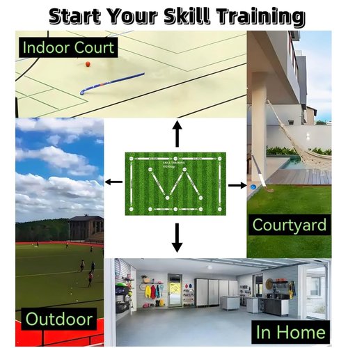 Premium Field Hockey Training mat, Improve Skills, Perfect Ball Control and Drag Ball Hockey Training Equipment for Indoor and Outdoor Practice, The Best Gift for Hockey Training Enthusiasts - 63 x 39 in