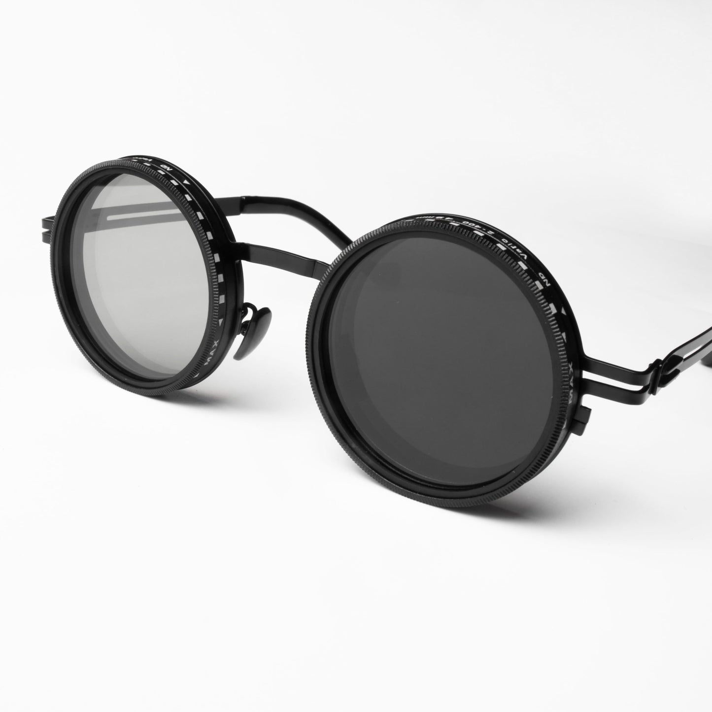 Adjustable Tint Sunglasses, 1-9 Gears Steampunk Retro Metal Round Polarized Glasses with ND Filter Lenses