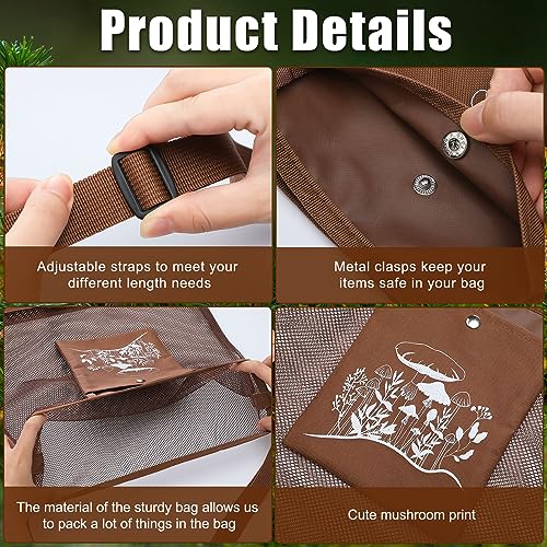 Seajan Christmas Mushroom Foraging Kit - Brown 18-Piece Set with Knife & Guide Cards