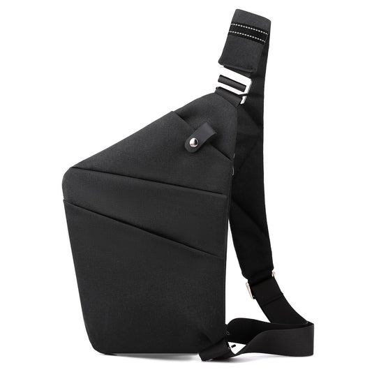 Anti Theft Travel Bag Sling Cross-body Bag Large Capacity (Right, Black)
