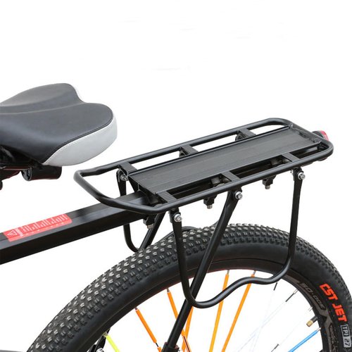 Retractable Bicycle Cargo Rack Rear Bike Rack Quick Release Aluminum Alloy Mountain-Bicycle Carrier 60 lbs Weighing Capacity Black Universal for Bike Luggage