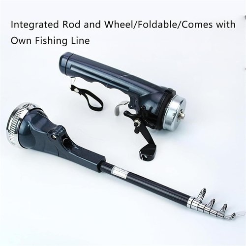 Pekven Fishing Rod, 2025 New Easyfish Collapsible Folding Pole, Telescopic Fishing Rod and Reel Combo with Fishing Line, Rod and Wheel Integrated (1Pcs)