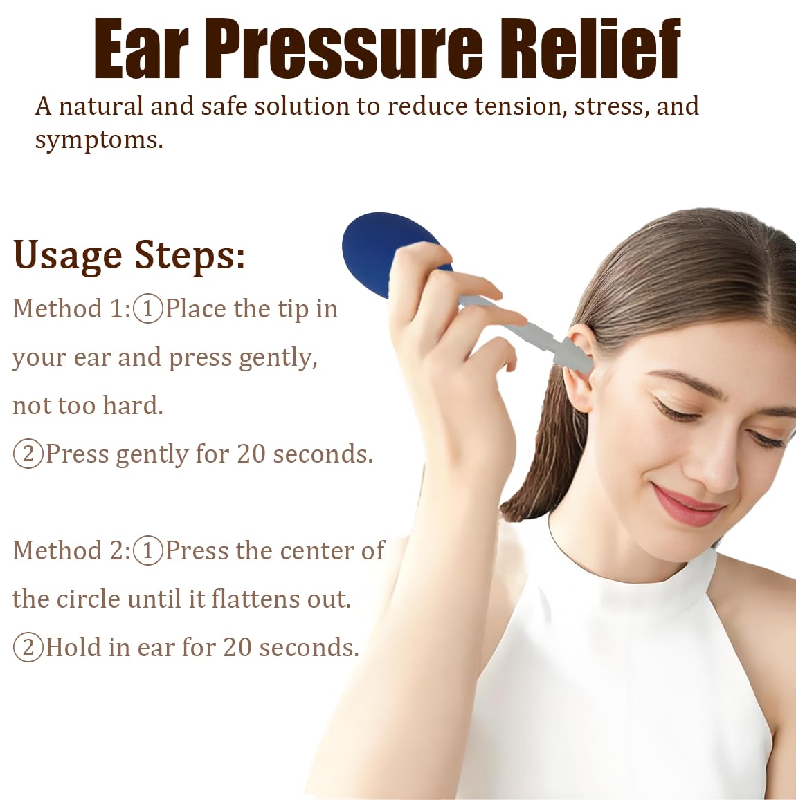 2Sets Ear Pressure Relief Suction Device,Migraine and Headache Relief Products, Naturally Reduces Tension,Pressure Through Inner Ear Pressure,Ear Pressure Release with 3 Different Sizes Earplugs