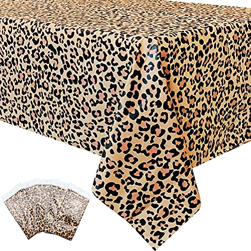 Leopard Table Covers 5 Pack - Jungle Safari Animal Print Party Supplies
