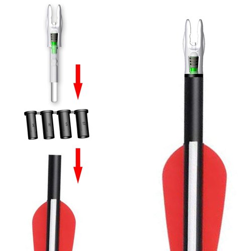Linpeng 6PCS G Lighted Nocks for Arrows .165 .204 .233 .244 .246 with ON/Off Switch with H, S, GT Bushings LED Arrow Nocks (Green)