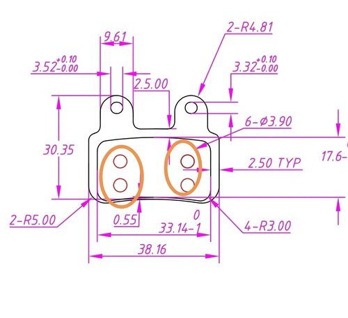usmenghe for EB-IKE Disc Brake Pads for XD-KLBS-DOTS Brake Calipers Pads Electric Bike Disc Brake Pads for XOD Brake Calipers(Yellow)