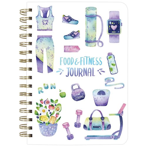 ceiba tree Food and Fitness Meal Workout Journal Diary Wellness Log Notebook Planner Weight Loss Diet Exercise Training Health Tracker 6.1" x 8.5" Hard Cover