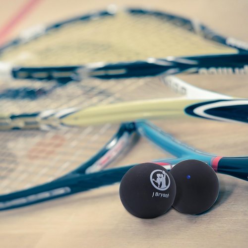 J Bryant Squash Balls 4 Pack, Single Blue Dot Rubber Squash Ball for Beginners and Kids Competition Training