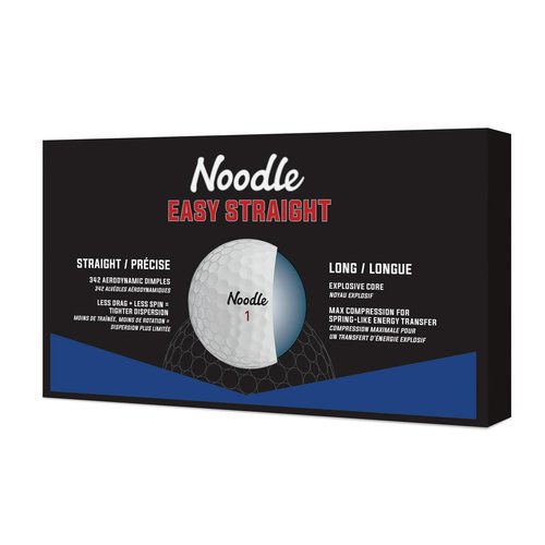 Noodle Easy Straight Golf Balls, 15 Pack, White